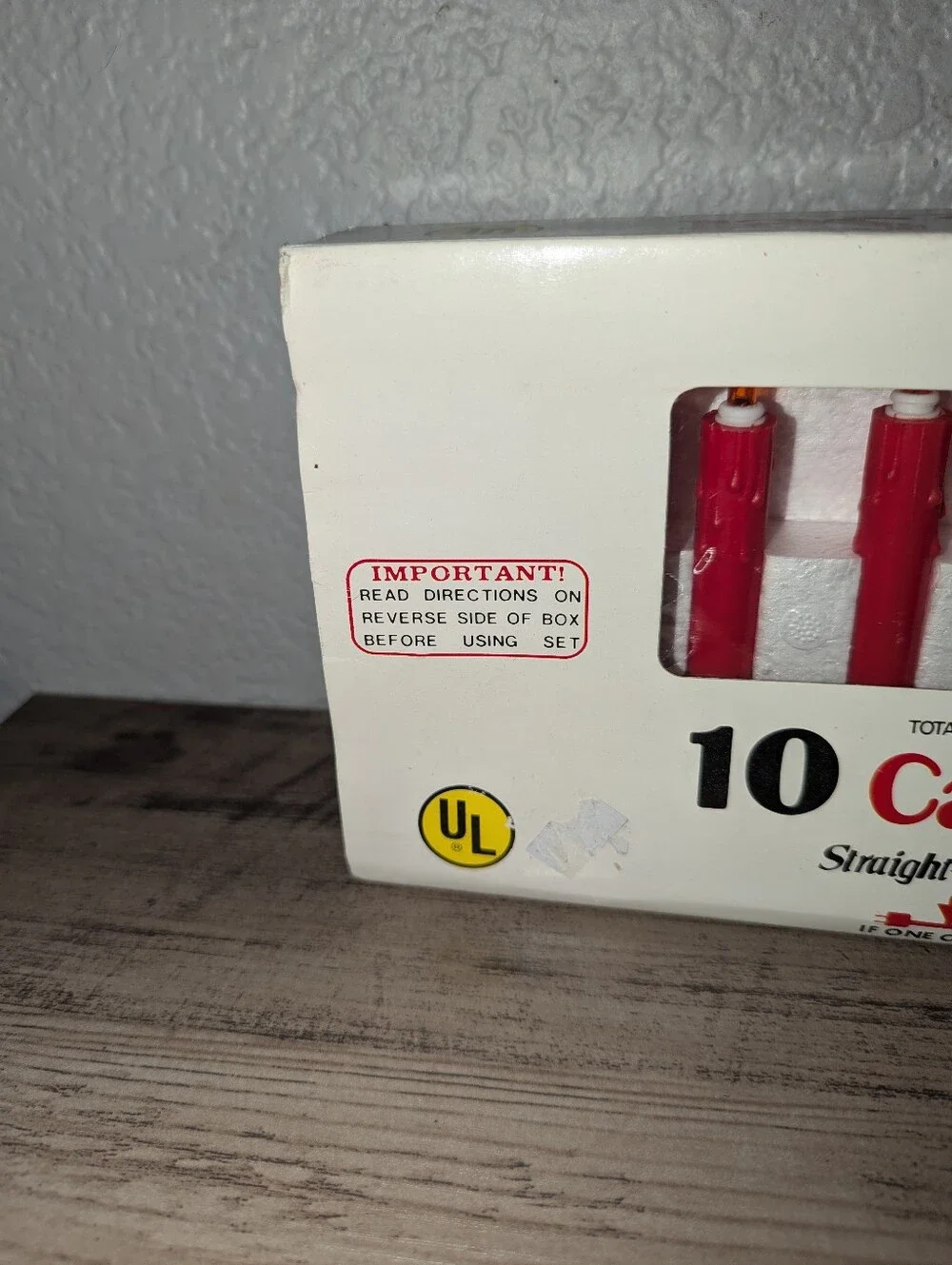 Vintage Christmas Candle Light Set 10 Single Flashing Red NIB Willis Electric